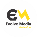 Evolve Media white logo